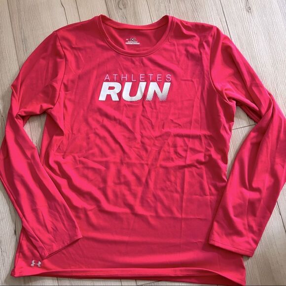 UA Under Armour Athletes RUN top excellent preowned Size Large - Picture 1 of 2